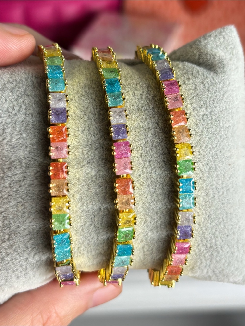 New Gold Filled Sought After Vibrant Rainbow Candy Bracelets! Your choice of 1